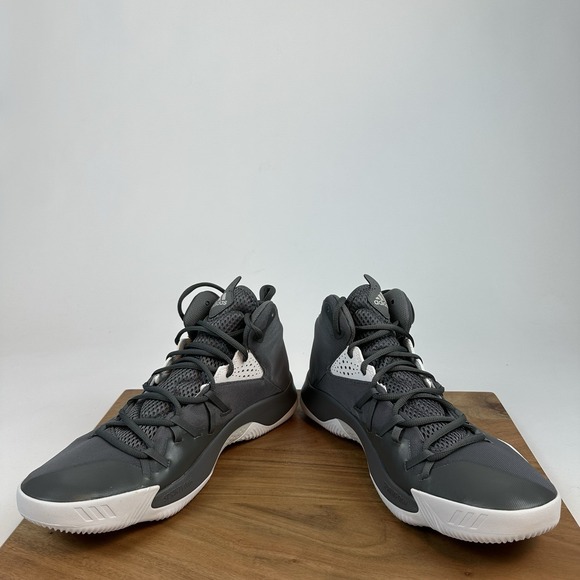 New NWB Mens‎ Adidas Dual Threat Gray Basketball Shoes Sneakers Size 11 M